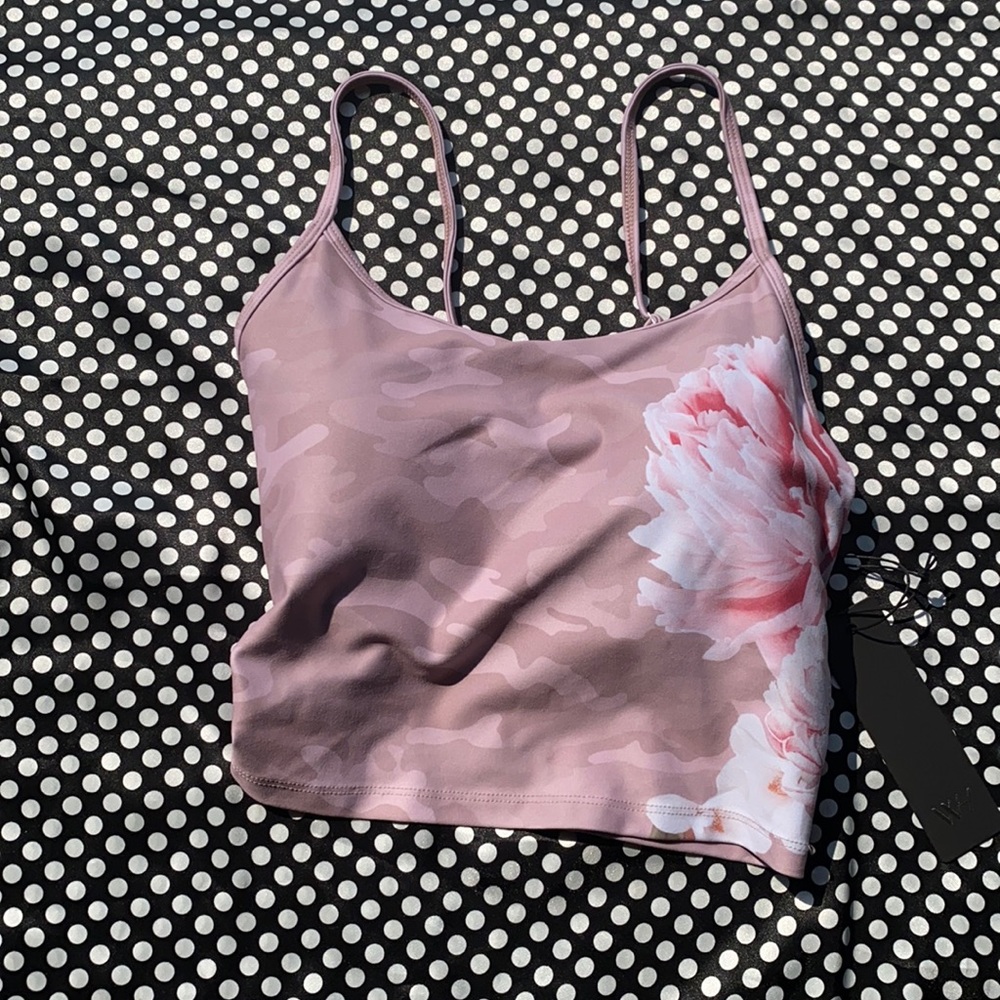 WITH Avery cropped tank camo peony